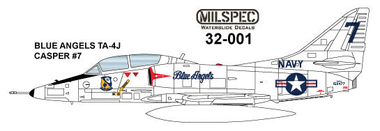 Milspec 32001 1:32 TA-4J Skyhawk 'CASPER' BLUE ANGELS Flight Demonstration Team (white painted aircraft not blue)