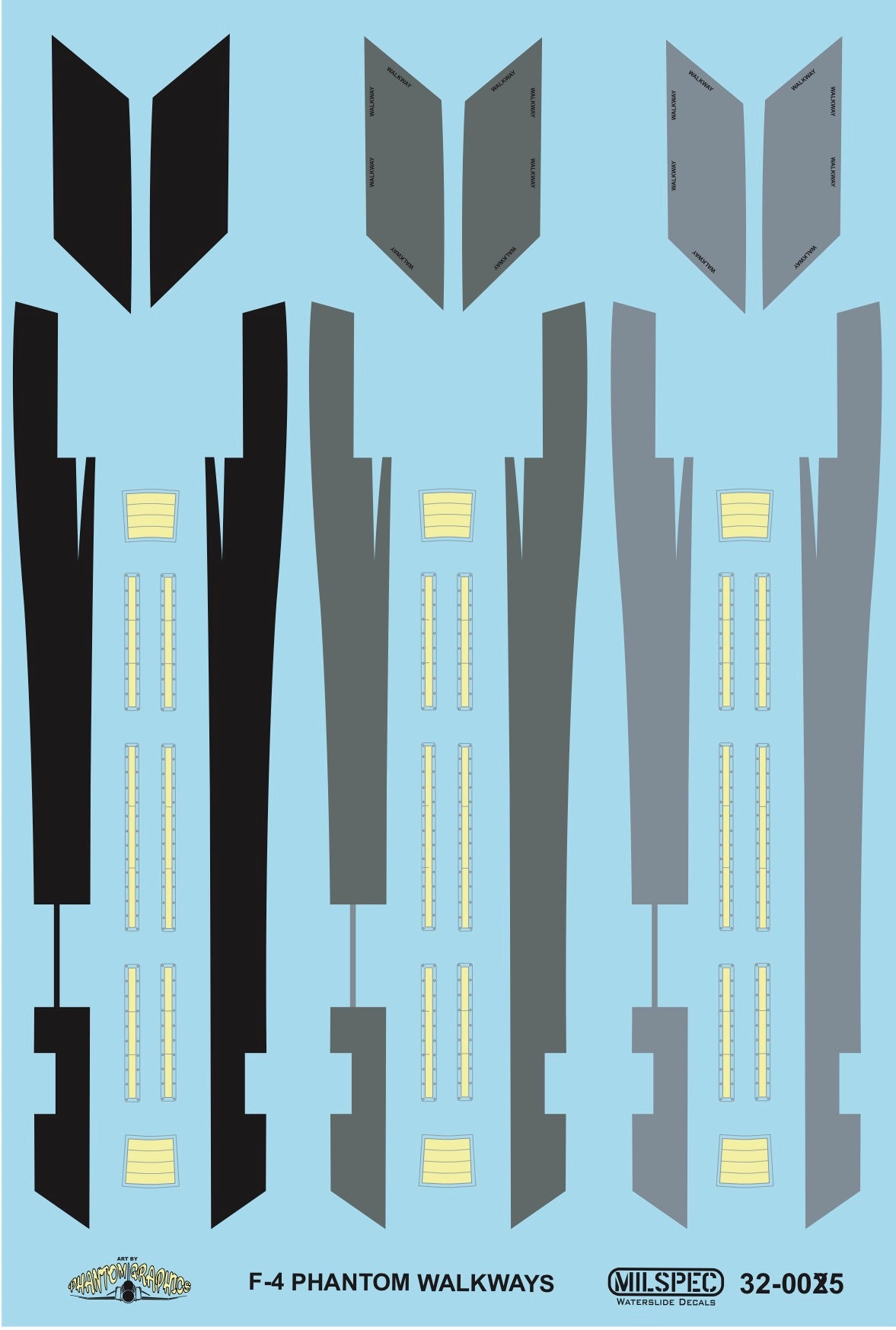 Milspec 32005 1:32 McDonnell F-4B Phantom Walkways in 3 colours. Also contains Formation Lights