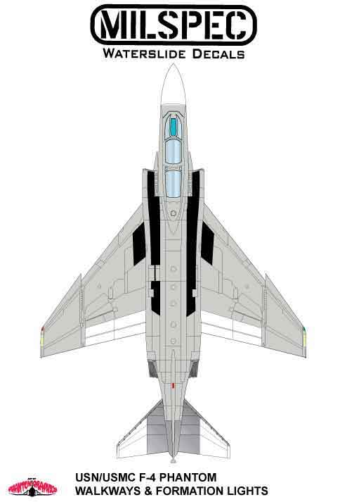Milspec 32005 1:32 McDonnell F-4B Phantom Walkways in 3 colours. Also contains Formation Lights