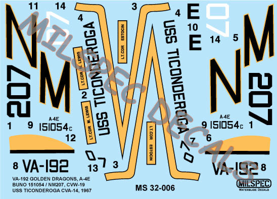 Milspec 32006 1:32 Douglas A-4E	Skyhawk VA-192 GOLDEN DRAGONS 1967