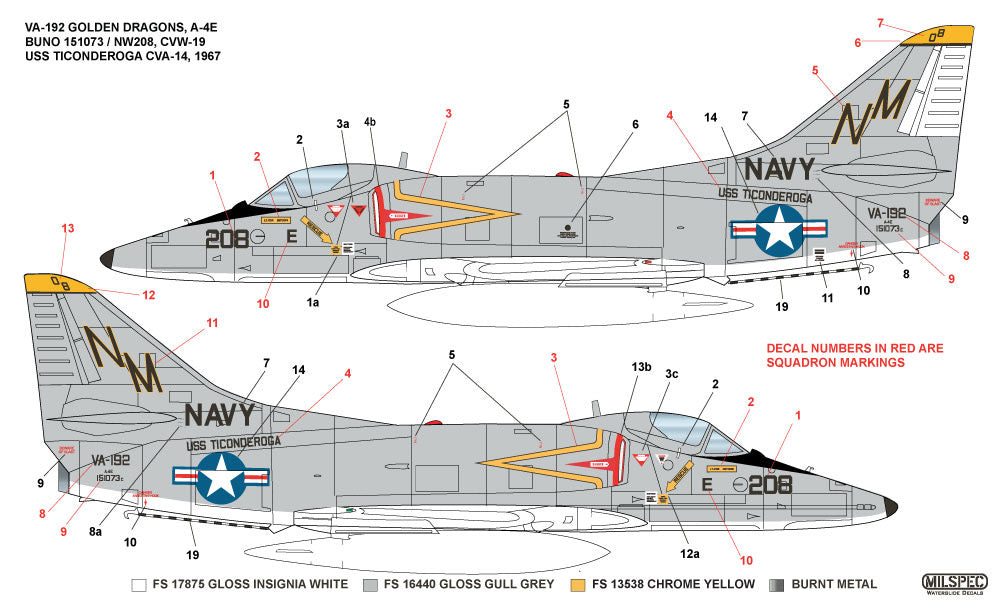 Milspec 32006 1:32 Douglas A-4E	Skyhawk VA-192 GOLDEN DRAGONS 1967