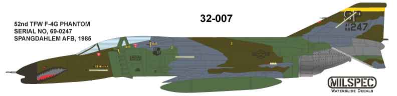Milspec 32007 1:32 McDonnell F-4G Phantom 52nd TFW SPANGDAHLM AB 1985