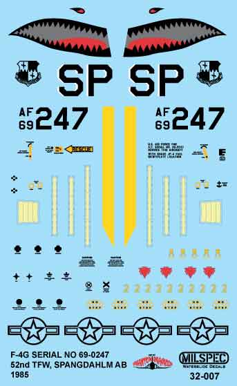 Milspec 32007 1:32 McDonnell F-4G Phantom 52nd TFW SPANGDAHLM AB 1985