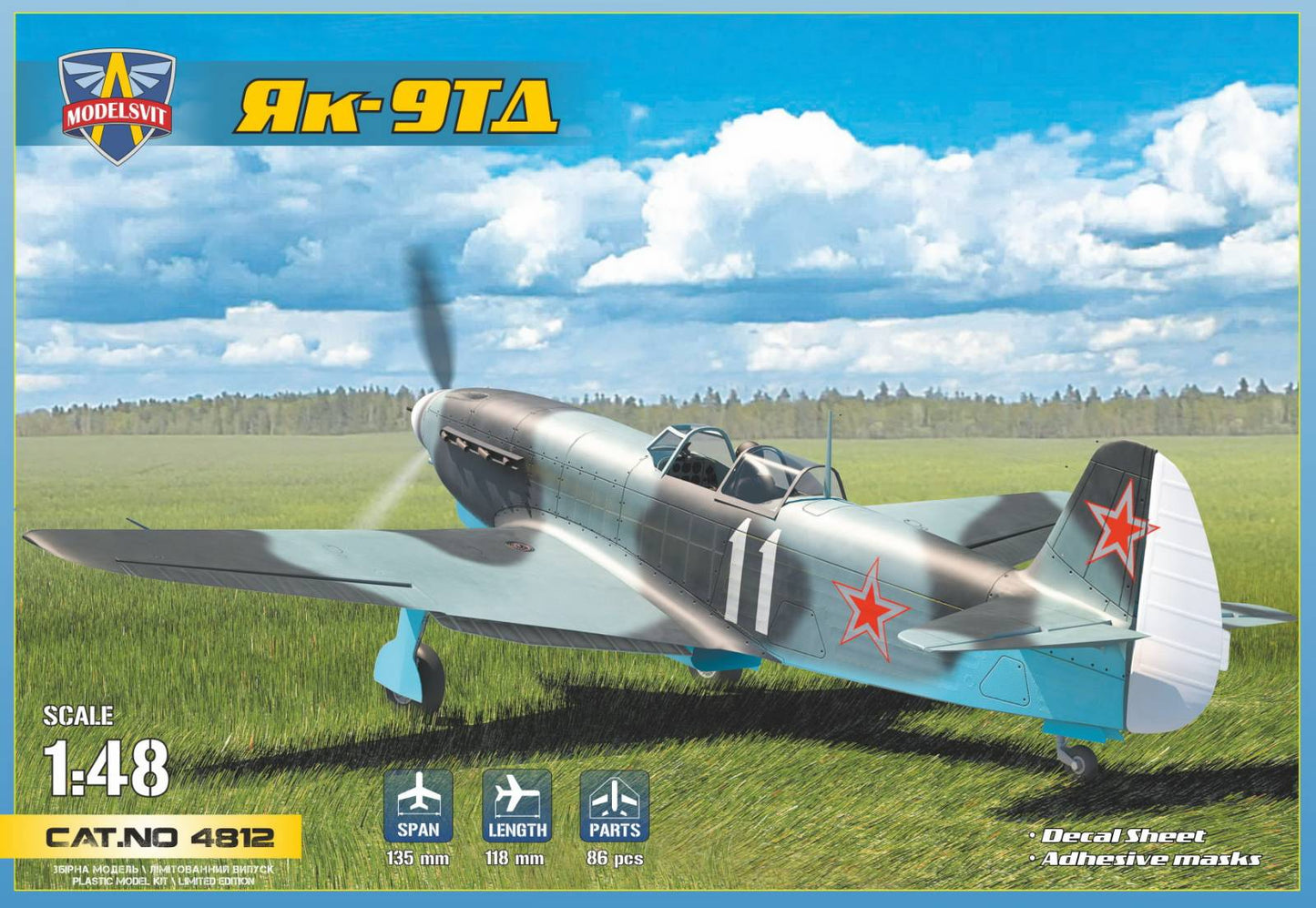 Modelsvit 4812 1:48 Yakovlev Yak-9TD Soviet WWII Fighter