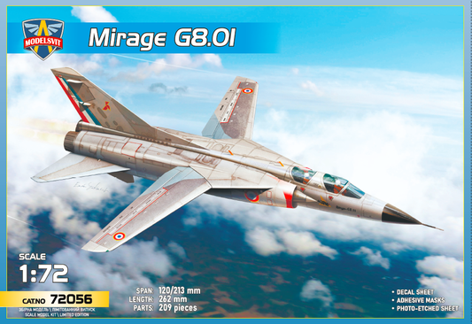 Modelsvit 72056 1:72 Dassault_Mirage G8-01 experimental fighter with variable wing geometry