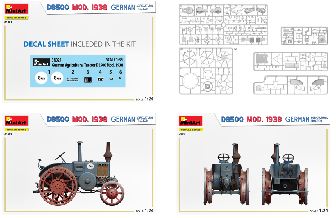 Mini Art 24001 1:24 German Agricultural Tractor D8500 Mod. 1938