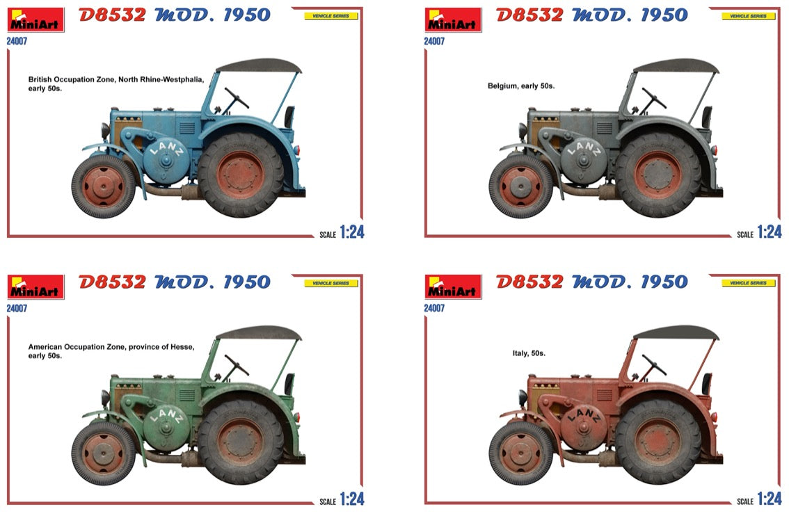 Mini Art 24007 1:24 German Traffic Tractor D8532 Mod. 1950 Lanz