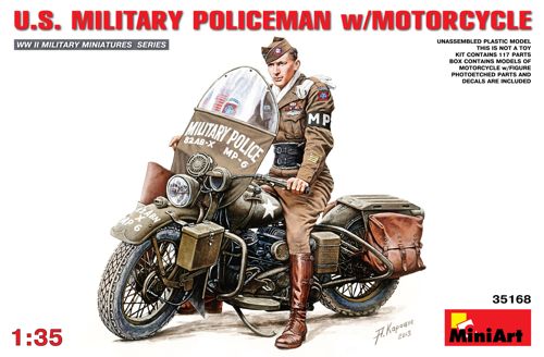 Mini Art 35168 1:35 U.S. Military Policeman with Motorcycle