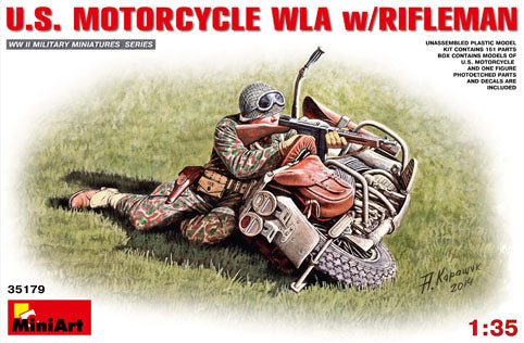 Mini Art 35179 1:35 U.S. Motorcycle WLA with Rifleman