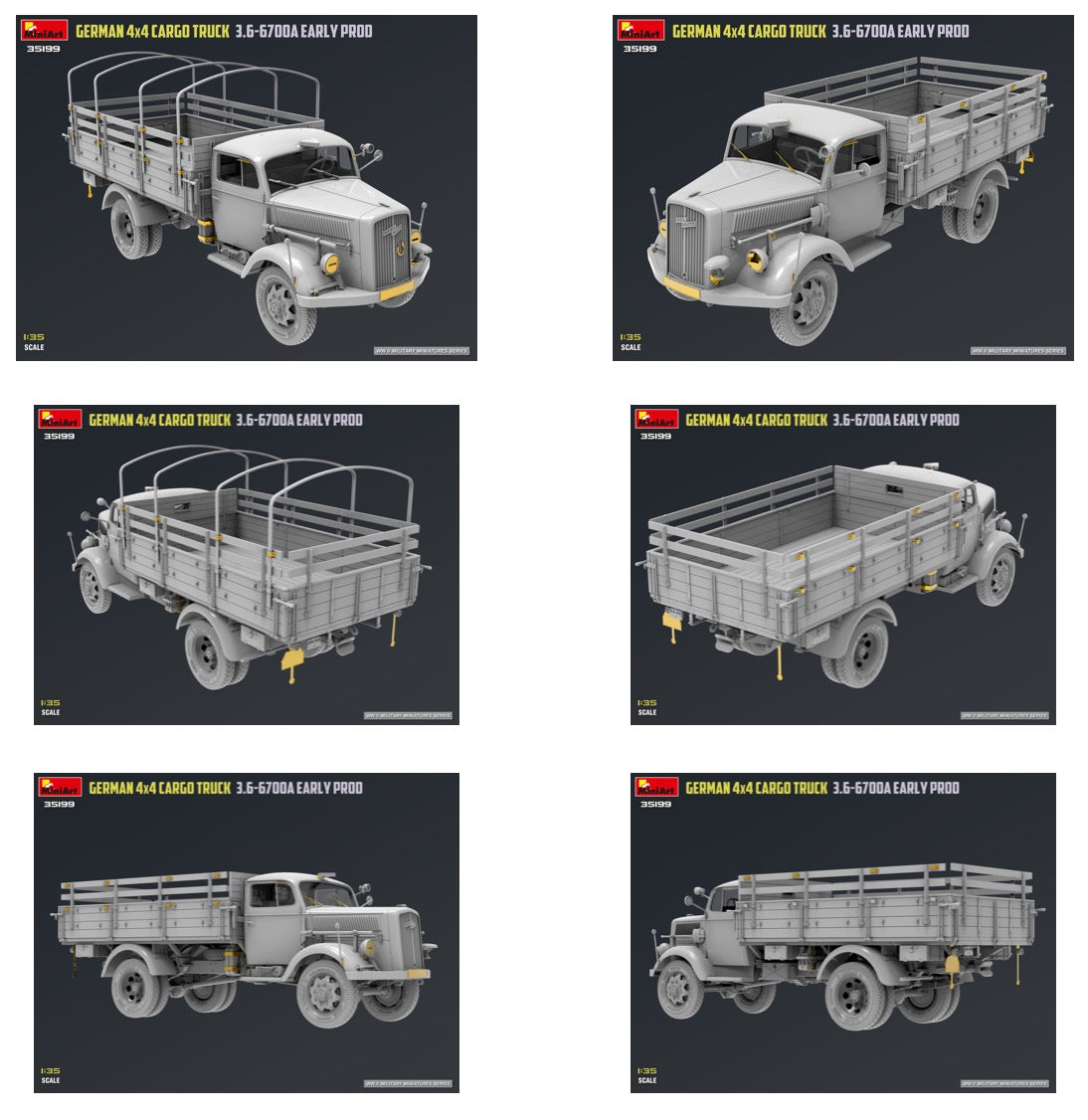 MiniArt 35199 1:35 German 3t 4x4 Cargo Truck 3.6-6700A (Early Production)