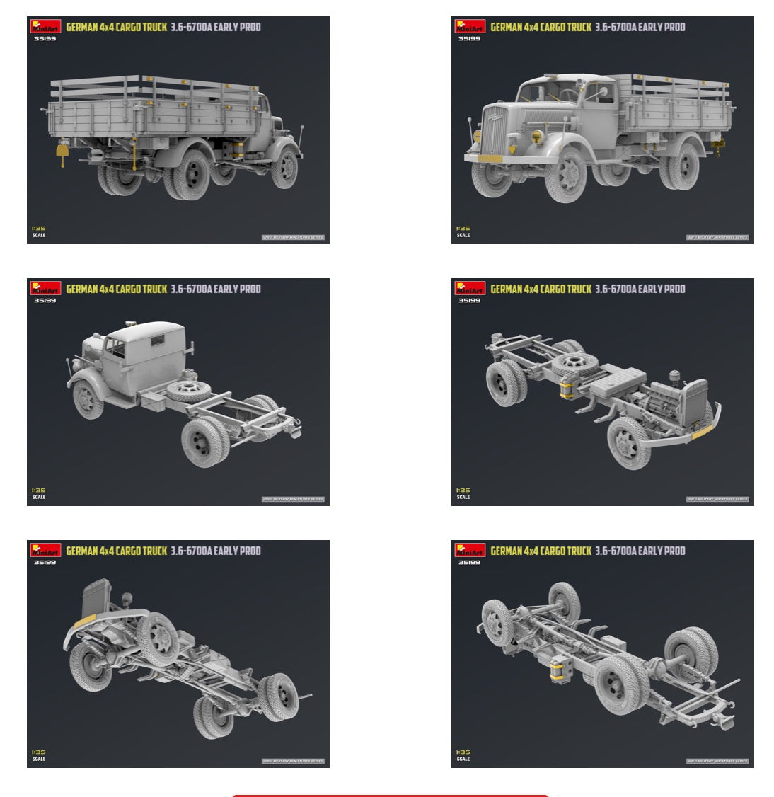 MiniArt 35199 1:35 German 3t 4x4 Cargo Truck 3.6-6700A (Early Production)