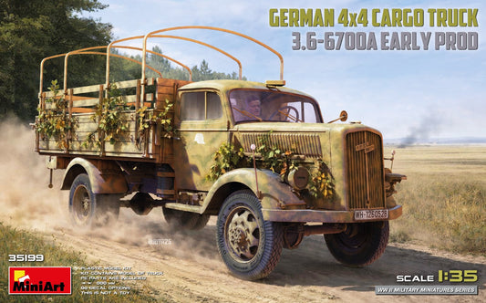 MiniArt 35199 1:35 German 3t 4x4 Cargo Truck 3.6-6700A (Early Production)