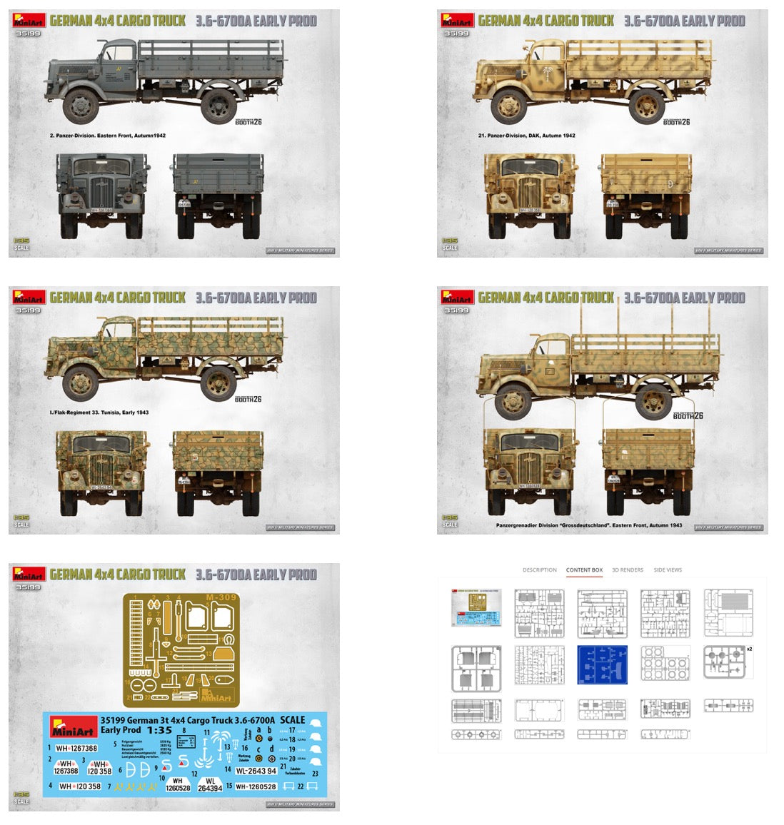 MiniArt 35199 1:35 German 3t 4x4 Cargo Truck 3.6-6700A (Early Production)