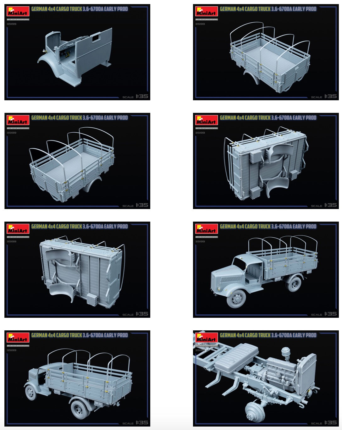 MiniArt 35199 1:35 German 3t 4x4 Cargo Truck 3.6-6700A (Early Production)