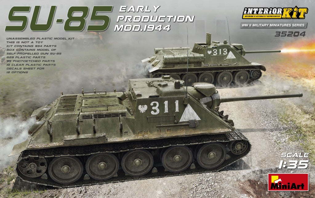 MiniArt 35204 1:35 SU-85 Soviet Self-Propelled Gun MOD.1944 Early Production Interior Kit