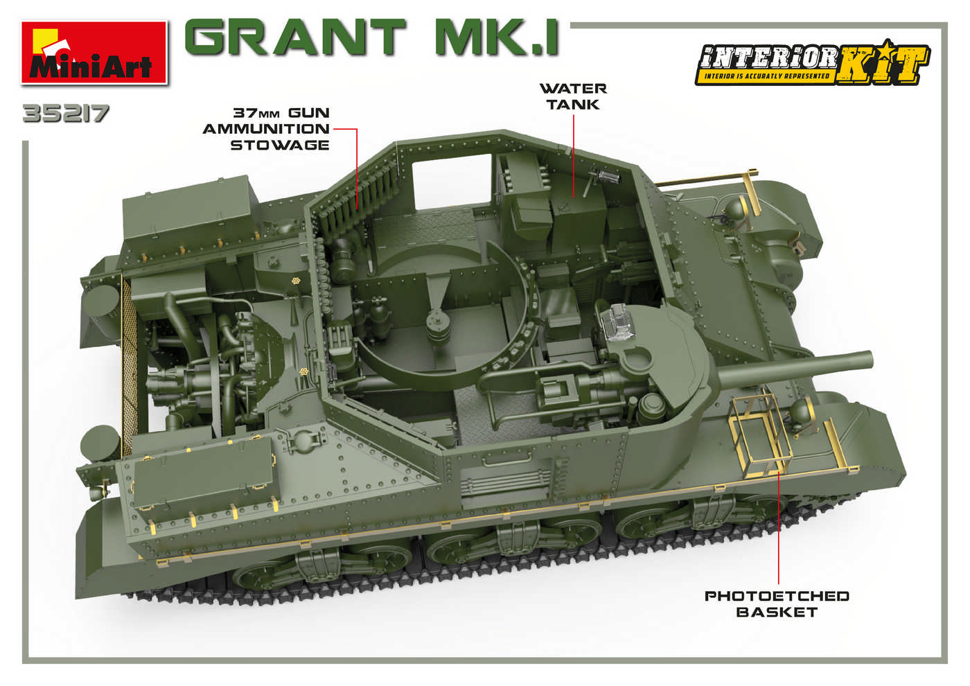 MiniArt 35217 1:35 Grant Mk.I with Interior