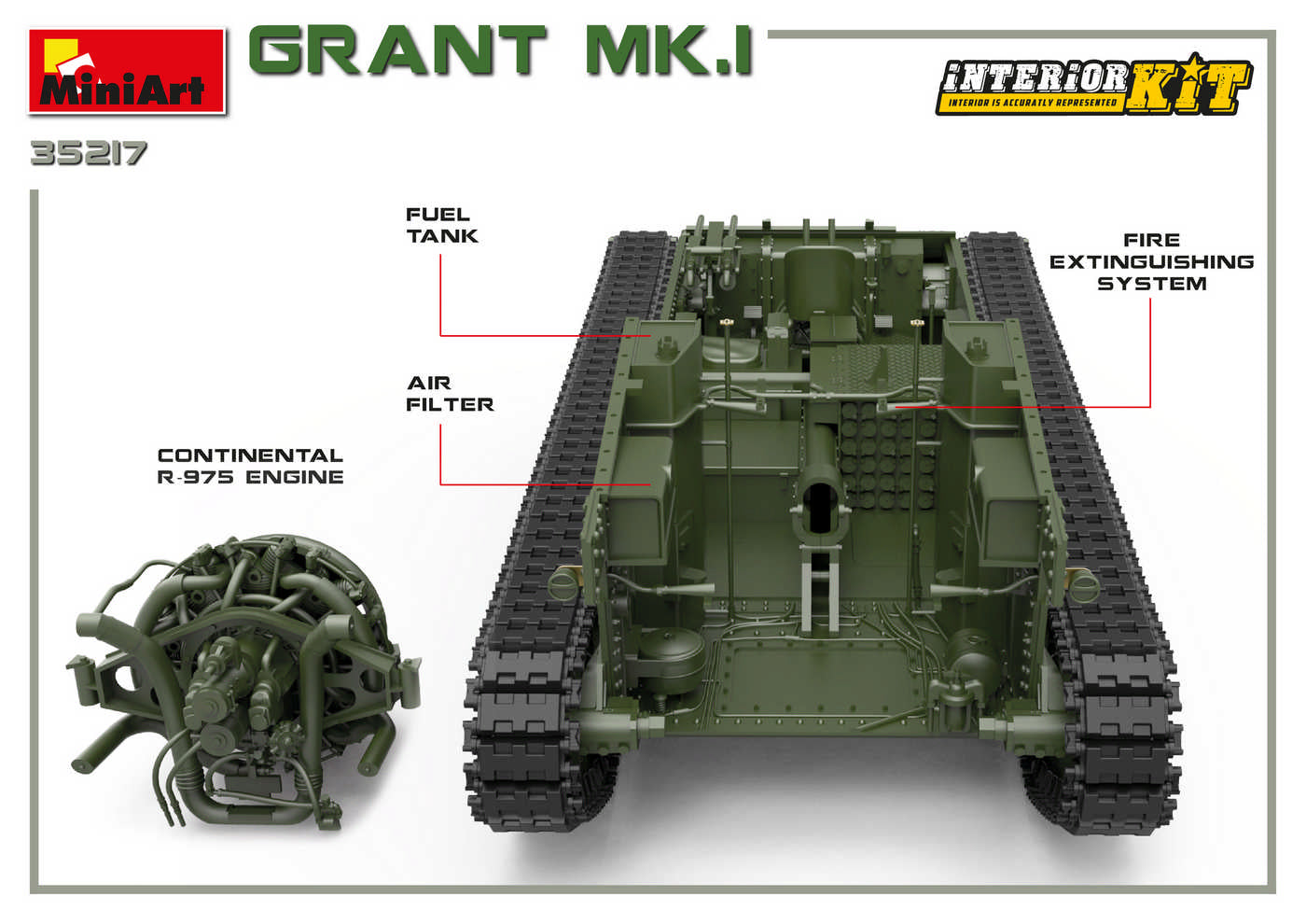 MiniArt 35217 1:35 Grant Mk.I with Interior