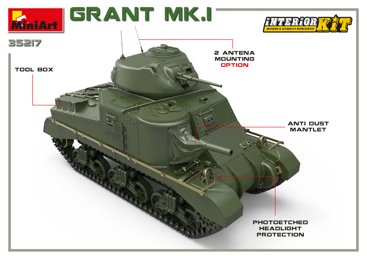 MiniArt 35217 1:35 Grant Mk.I with Interior