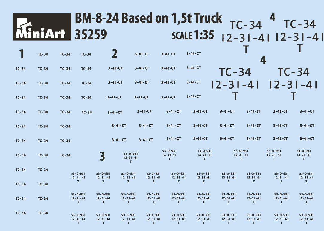 MiniArt 35259 1:35 Soviet Rocket Launcher BM-8-24 based on 1,5t Truck