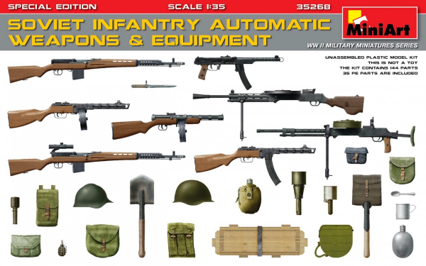 MiniArt 35268 1:35 Soviet Infantry Automatic Weapons & Equipment. Special Edition.