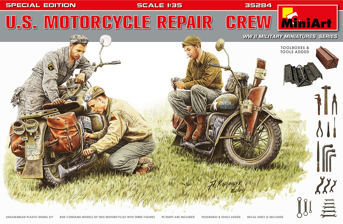 Mini Art 35284 1:35 U.S. Motorcycle Repair Crew (Special Edition)