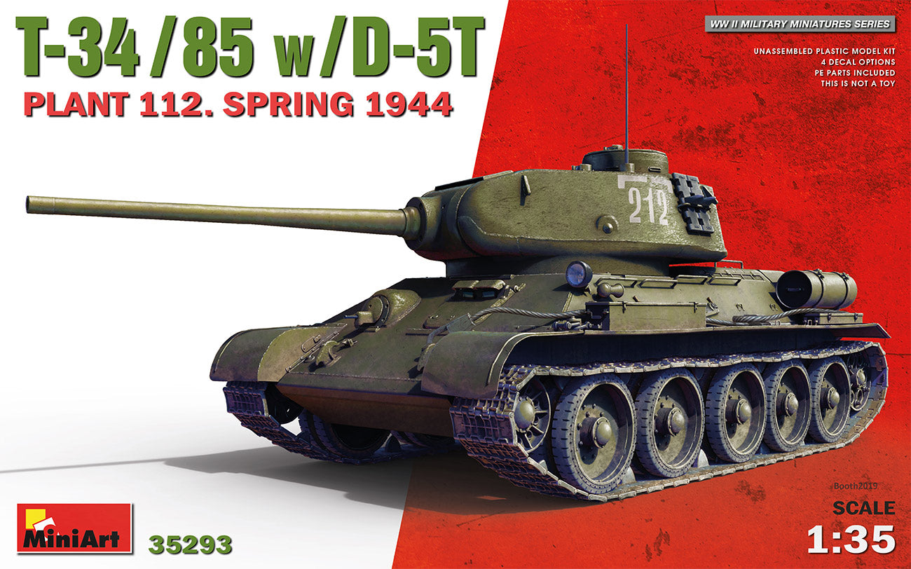 Mini Art 35293 1:35 Soviet T-34/85 w/D-5T Plant 112. Spring 1944