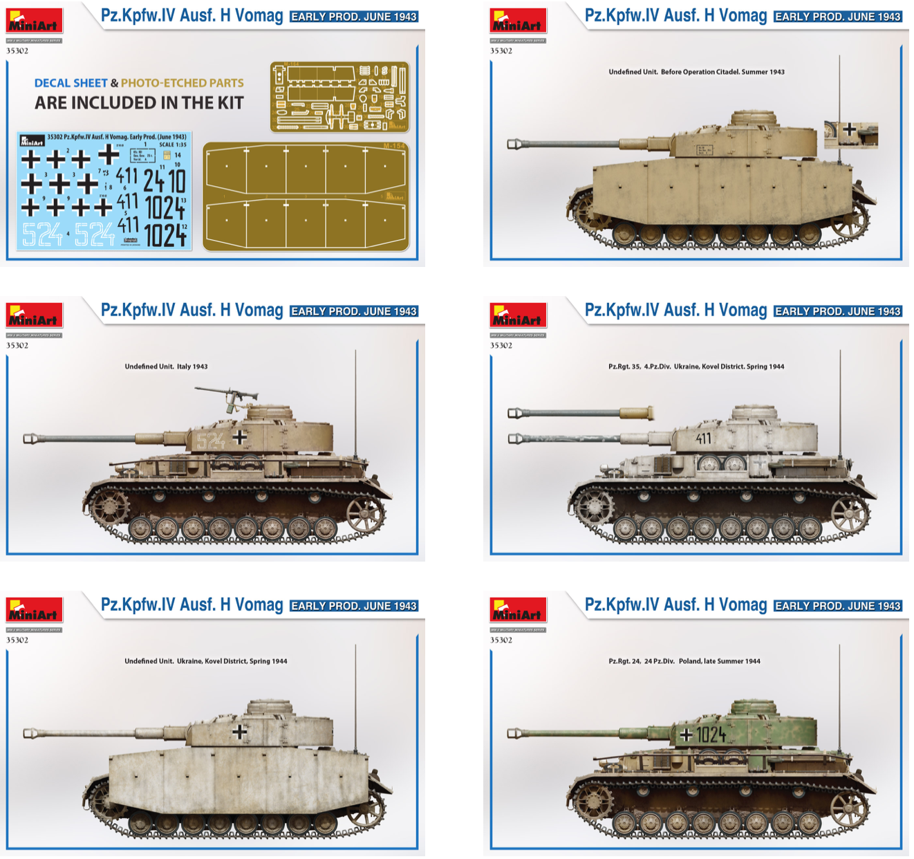 Mini Art 35302 1:35 Pz.Kpfw.IV Ausf.H Vomag Early Production June 1943