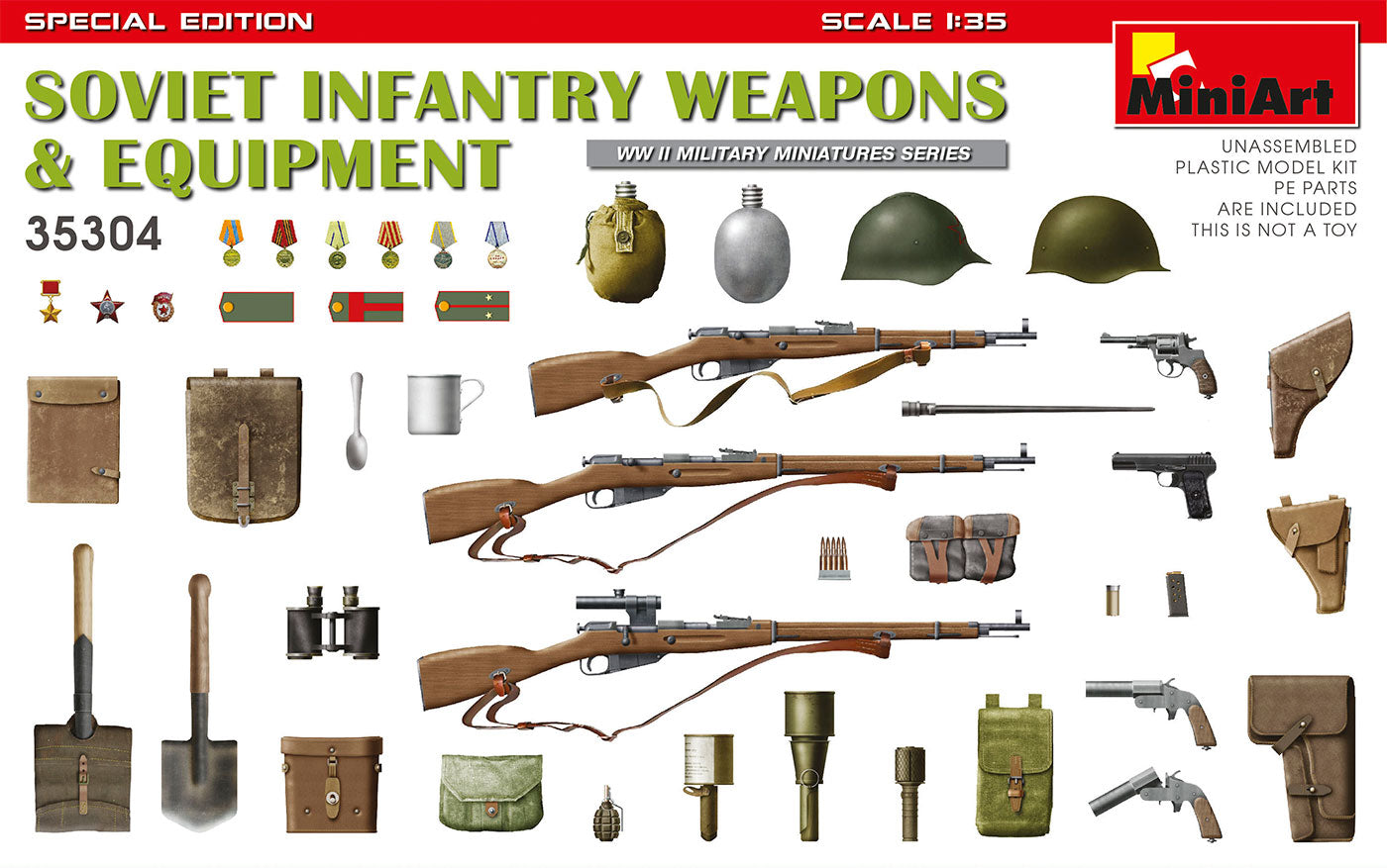 Mini Art 35304 1:35 Soviet Infantry Weapons and Equipment (Special Edition)