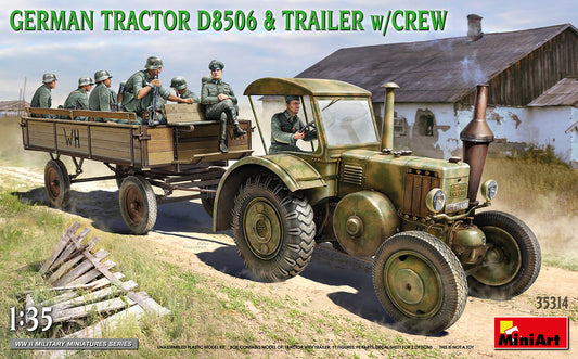 Mini Art 35314 1:35 German Tractor D8506 & Trailer w/Crew