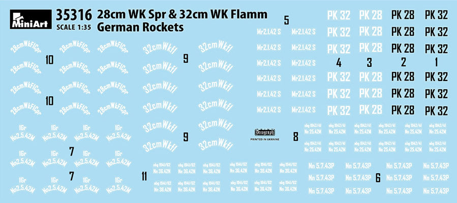 Mini Art 35316 1:35 German Rockets 28cm WK Spr & 32cm WK FLAMM