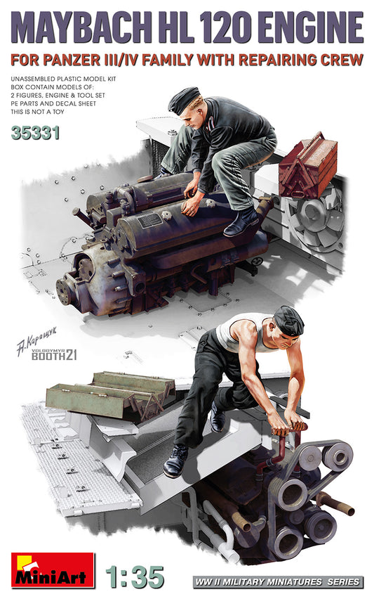 MiniArt 35331 1:35 Maybach HL 120 Engine for Panzer III/IV Family with Repair Crew