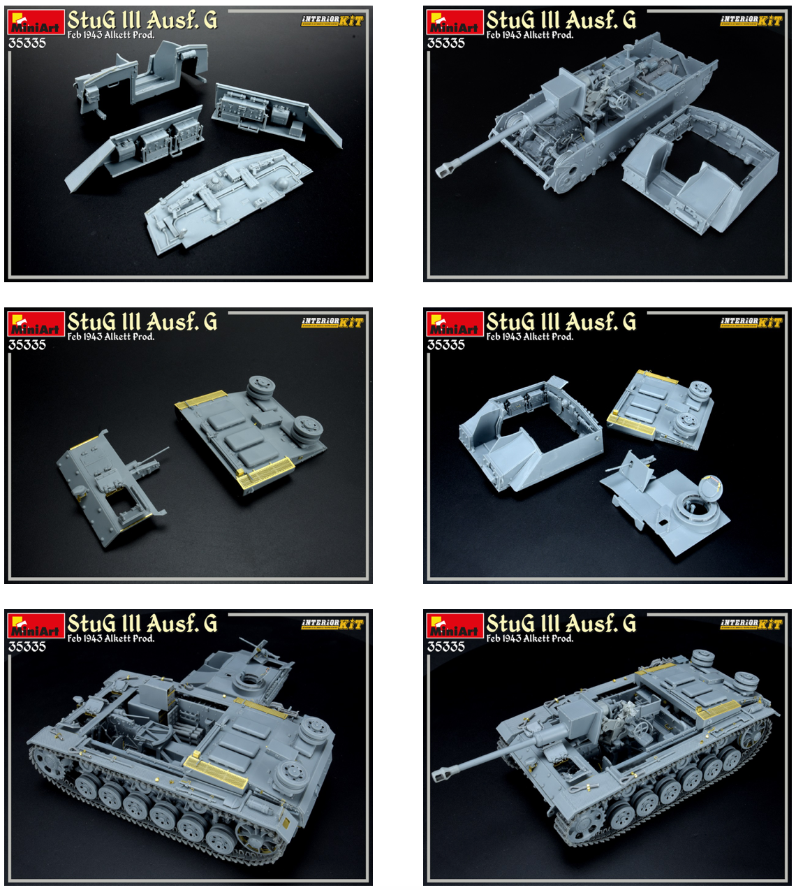 MiniArt 35335 1:35 Sturmgeschutz/StuG.III Ausf.G Feb 1943 Alkett Prod. INTERIOR KIT