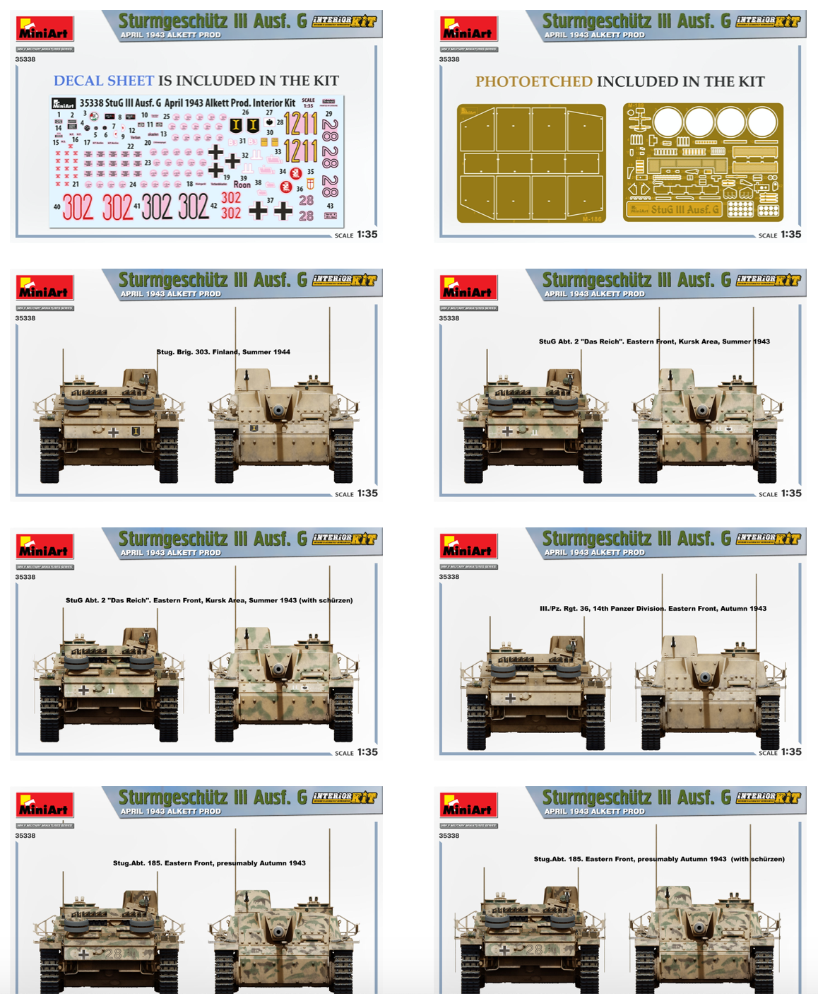 Mini Art 35338 1:35 Sturmgeschutz III Ausf.G April 1943 Alkett Prod. with Interior