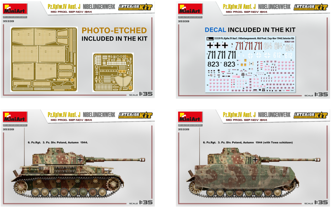 Mini Art 35339 1:35 Pz.Kpfw.IV Ausf.J Nibelungenwerk. Mid Prod. Sep-Nov 1944 with Interior