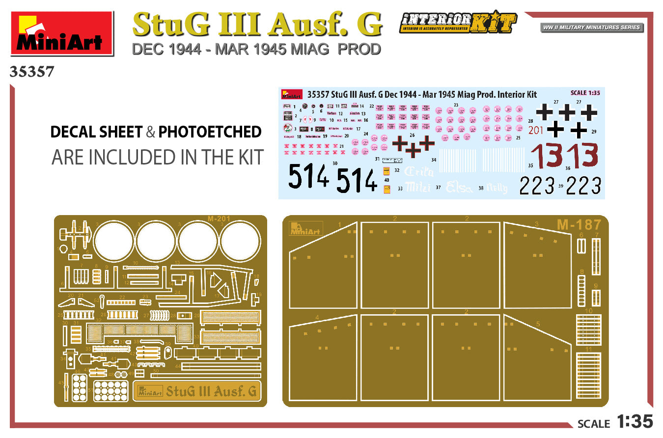 MiniArt 35357 1:35 StuG III Ausf. G Dec 1944 - Mar 1945 Miag Prod. Interior