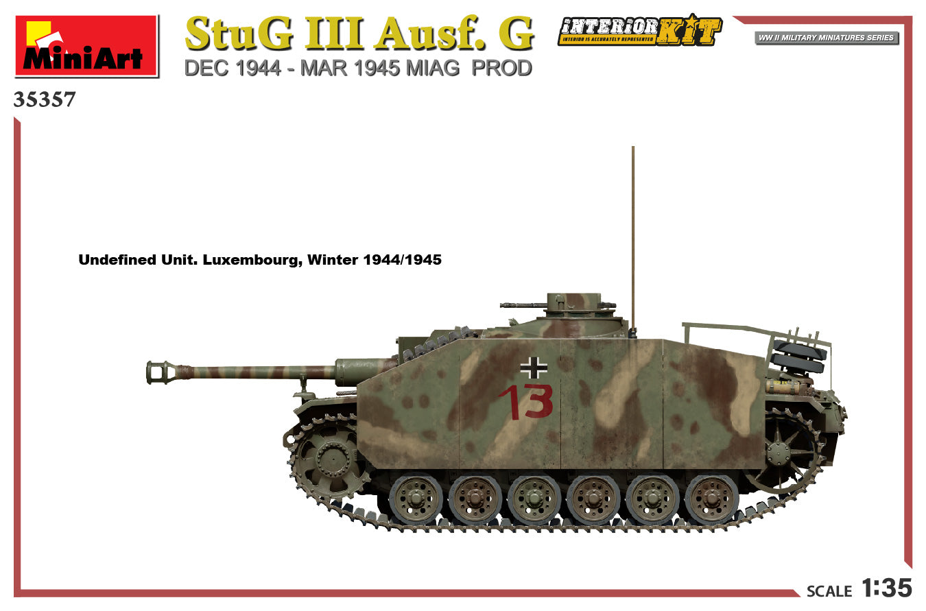 MiniArt 35357 1:35 StuG III Ausf. G Dec 1944 - Mar 1945 Miag Prod. Interior