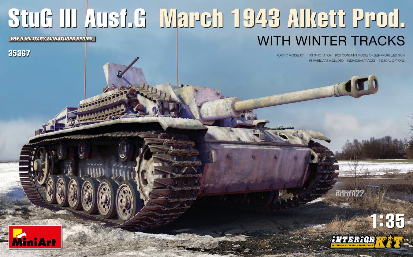 Mini Art 35367 1:35 StuG.III Ausf.G March 1943 Alkett Prod. with Winter Tracks and Interior