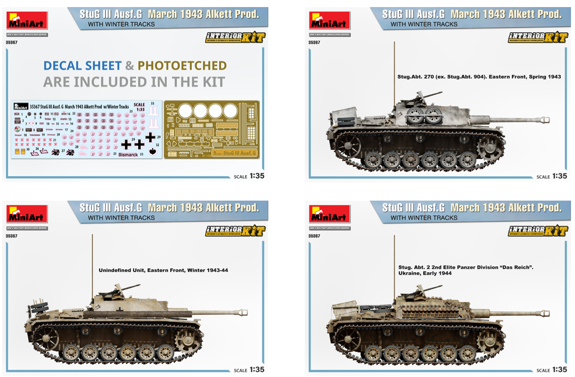 Mini Art 35367 1:35 StuG.III Ausf.G March 1943 Alkett Prod. with Winter Tracks and Interior