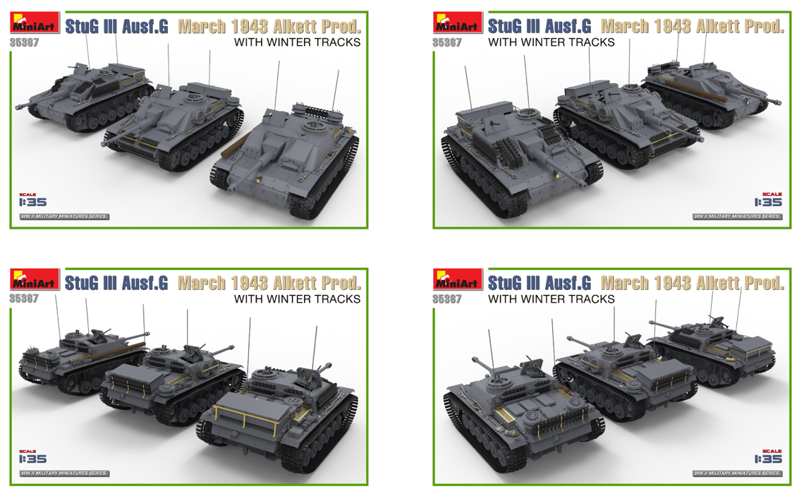 MiniArt 35367 1:35 StuG III Ausf. G March 1943 Alkett Prod. With Winter Tracks Interior Kit