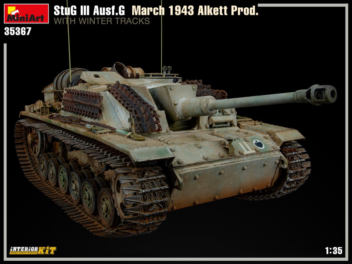 MiniArt 35367 1:35 StuG III Ausf. G March 1943 Alkett Prod. With Winter Tracks Interior Kit