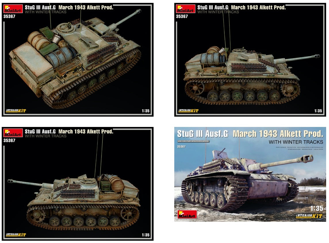 MiniArt 35367 1:35 StuG III Ausf. G March 1943 Alkett Prod. With Winter Tracks Interior Kit
