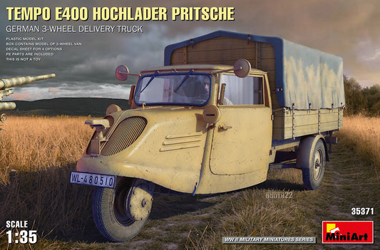 Mini Art 35371 1:35 Tempo E400 Hochlander Pritsche German 3-Wheeled Delivery Truck