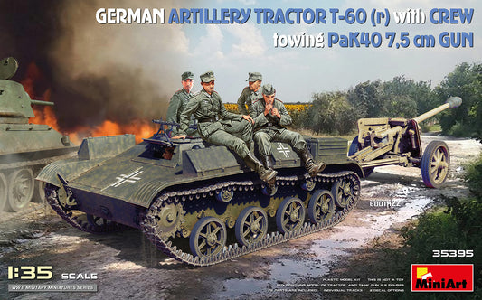 Mini Art 35395 1:35 T-60 (r) German Artillery Tractor with Crew Towing PaK40 7,5cm Gun