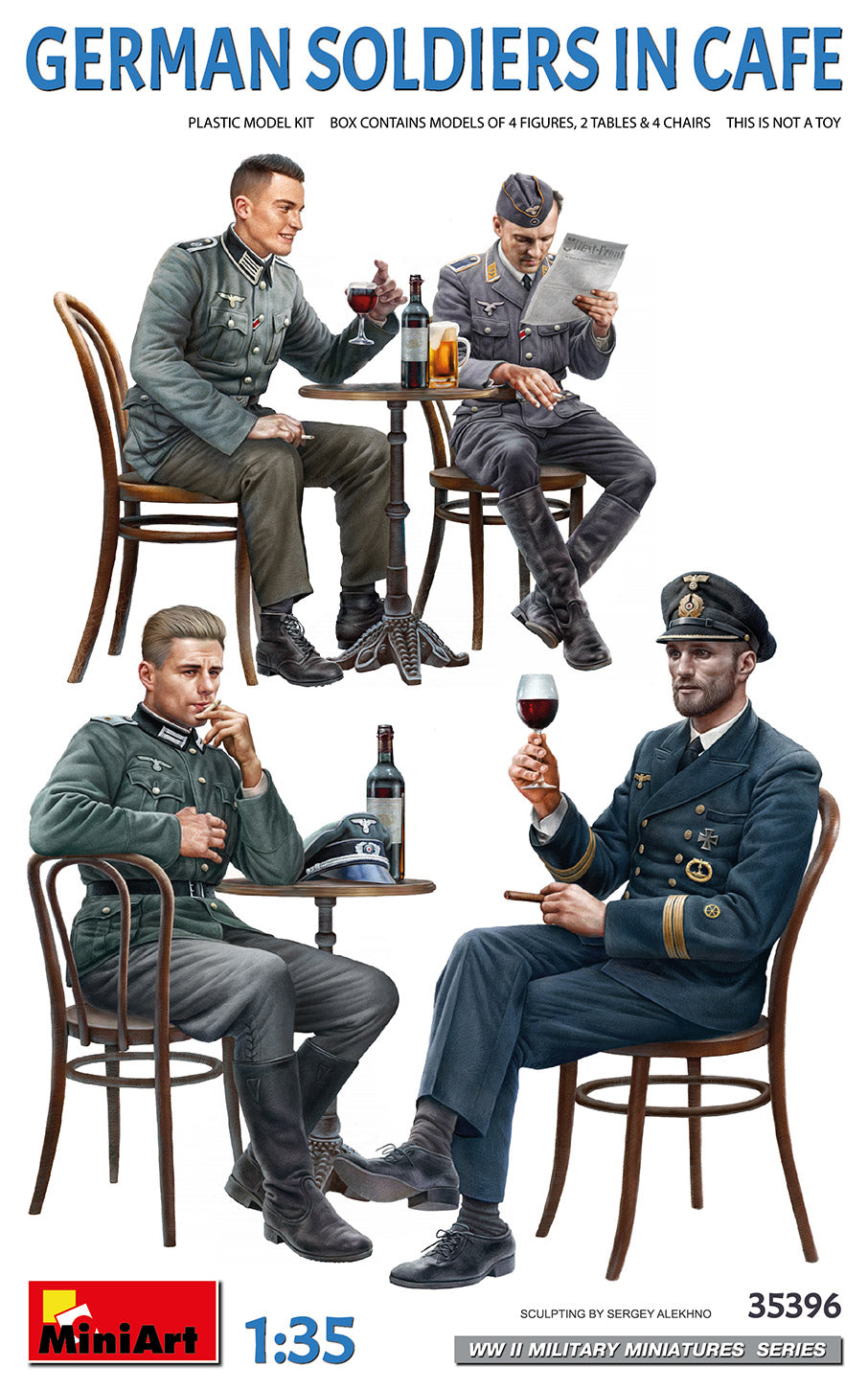 Mini Art 35396 1:35 German Soldiers in Cafe WWII