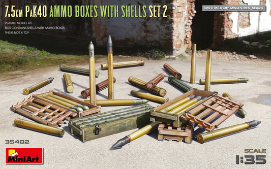 Mini Art 35402 1:35 7,5cm PaK40 Ammo Boxes with Shells Set 2