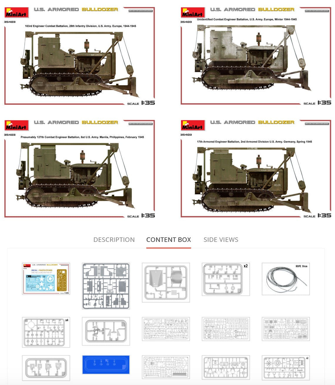 Mini Art 35403 1:35 U.S. Armoured Bulldozer