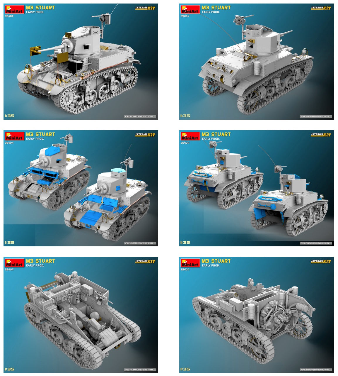 MiniArt 35404 1:35 M3 Stuart Early Production with Interior