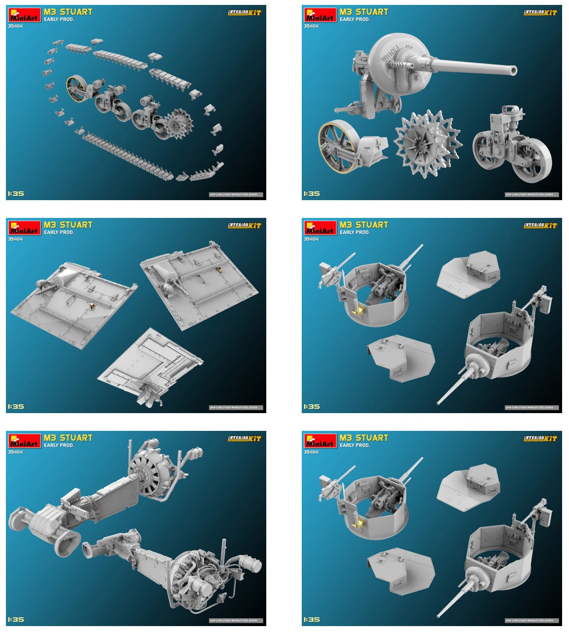 MiniArt 35404 1:35 M3 Stuart Early Production with Interior