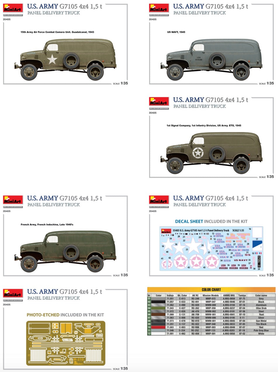 MiniArt 35405 1:35 U.S. Army G7105 4x4 1,5t Panel Delivery Truck