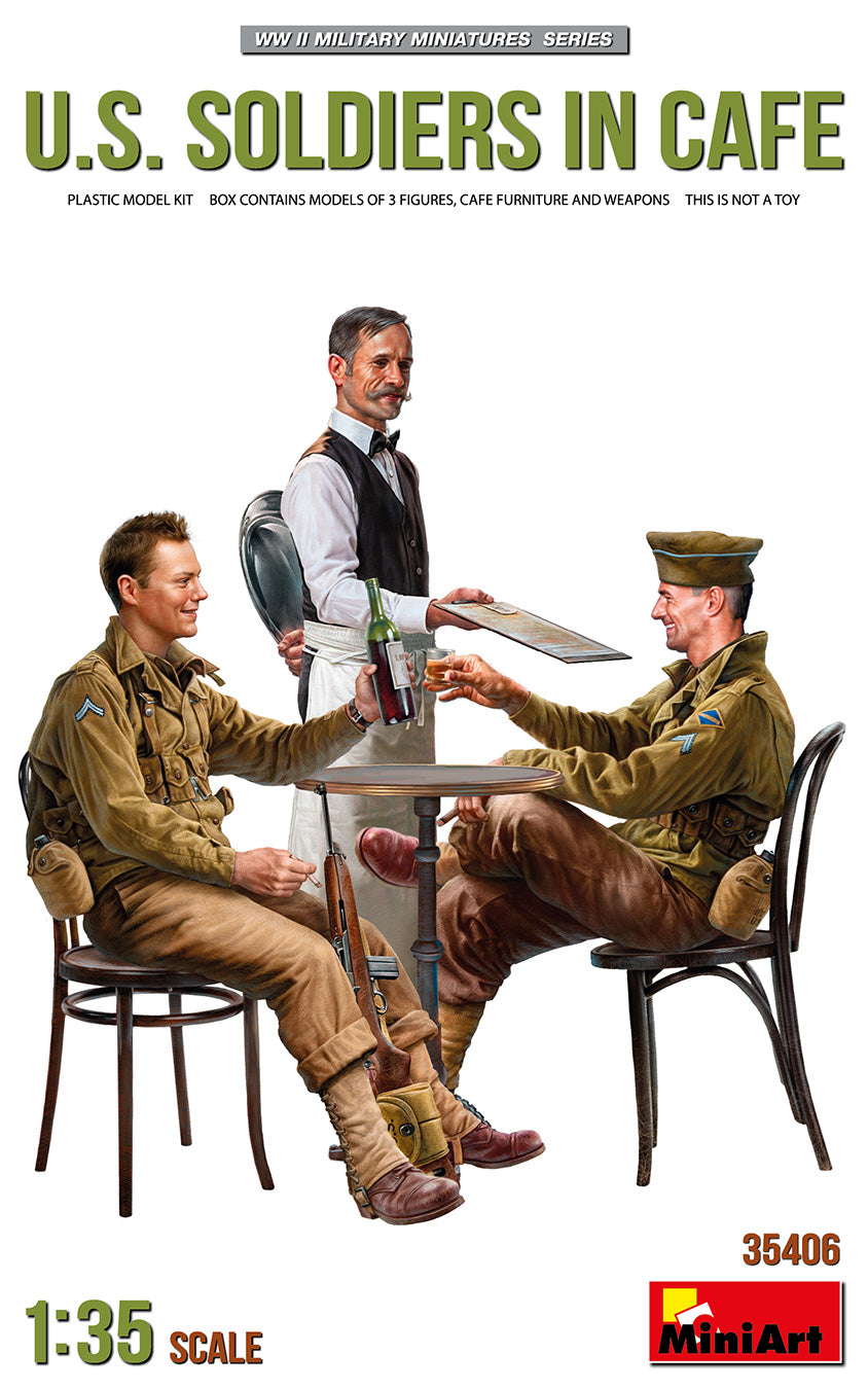 Mini Art 35406 1:35 U.S. Soldiers in Cafe WWII